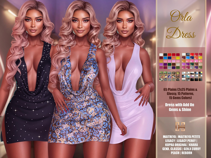 [hh] Orla Dress w. Diamonds and Shine