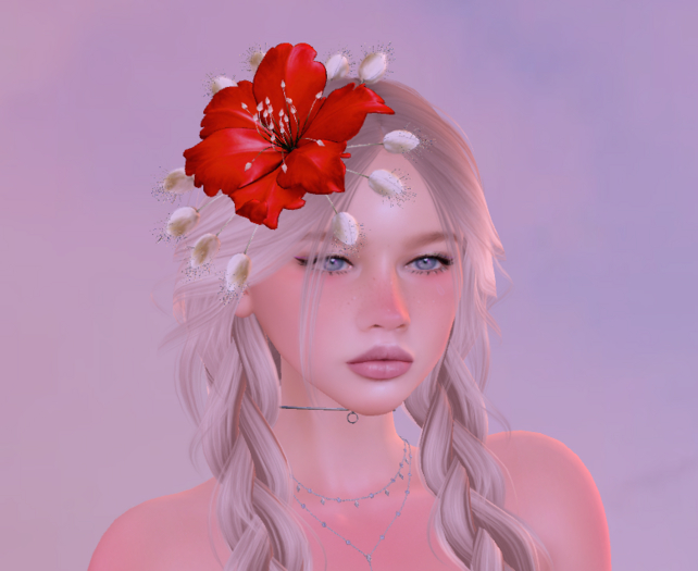 *LODE* Head Accessory - Pine Single Flower [red]