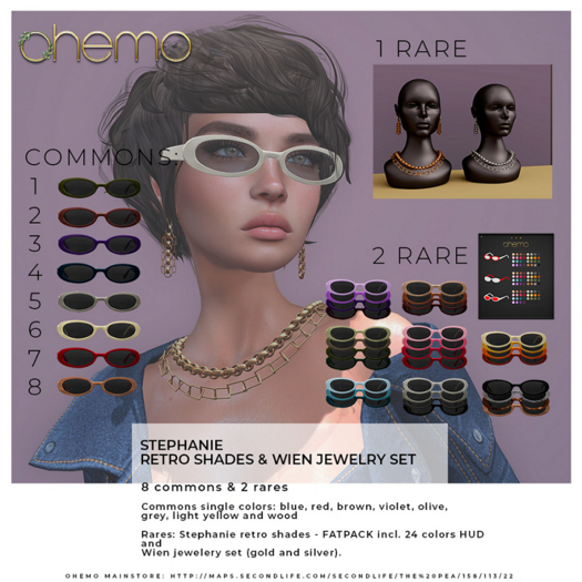 9.Ohemo - Stephanie retro shades - FATPACK RARE