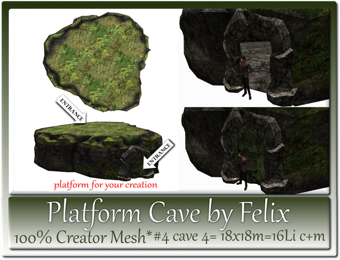 Platform Cave by Felix #4 cave 4= 18x18m=16Li c+m