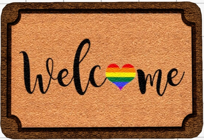 ~Confetti Time~ Welcome Mat Rainbow Heart