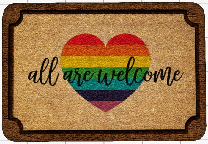 ~Confetti Time~ Welcome Mat All Are Welcome