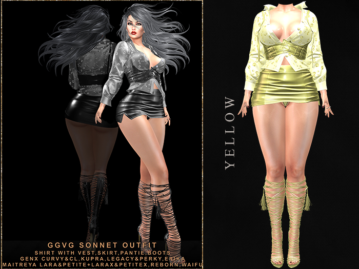 GGVG SONNET OUTFIT MINI MINI SKIRT YELLOW