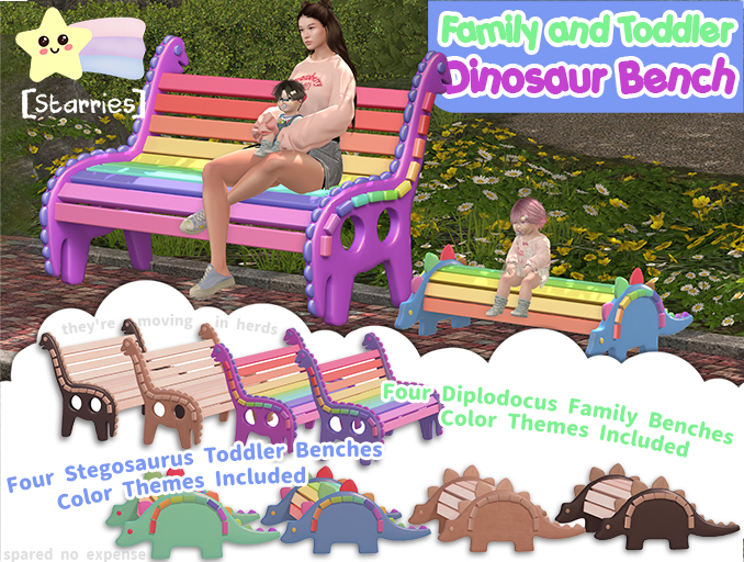 [Starries] Toddler & Family Bench Set 