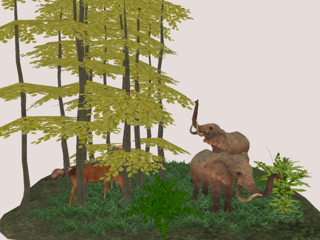 Little Garden With Two Elephant's