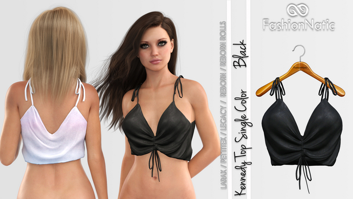 Top Kennedy Black - LaraX, PetiteX, Legacy, Reborn, Rolls - FashionNatic