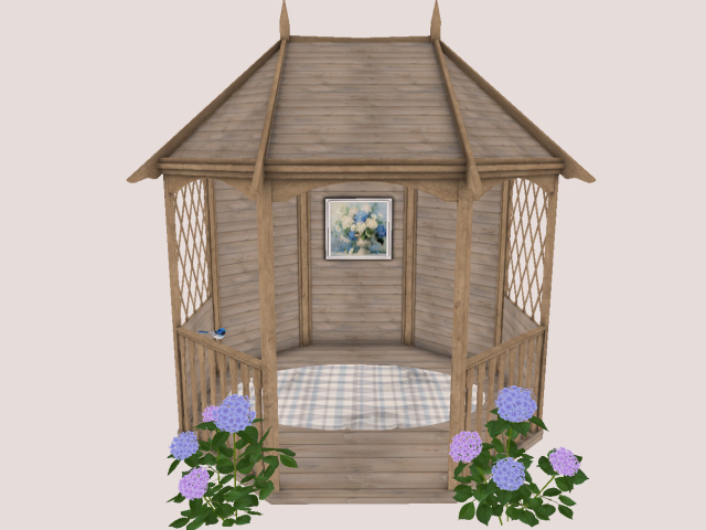 Gazebo with Plants Mesh