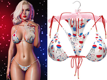 Rae Beaded String Bikini 2.0 [Patriot BBQ] - Maitreya Lara • LaraX • Petite • PetiteX • Legacy • Reborn Clothing