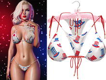 Rae Beaded String Bikini 2.0 [Patriot Hats] - Maitreya Lara • LaraX • Petite • PetiteX • Legacy • Reborn Clothing