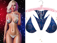 Rae Beaded String Bikini 2.0 [Patriot Blue Fireworks] - Maitreya Lara • LaraX • Petite • PetiteX • Legacy • Reborn