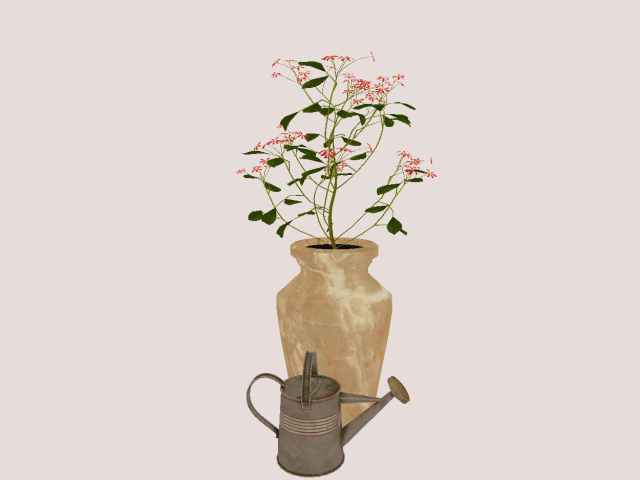 Marble Pot White  With Plant
