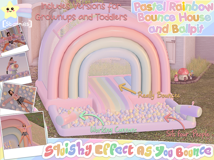 [Starries] Pastel Rainbow Bounce & Ballpit for Grownups and Toddlers