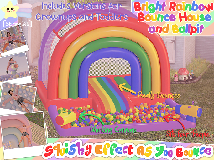 [Starries] Bright Rainbow Bounce & Ballpit for Grownups and Toddlers