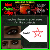 DRC - Eyes with Pagan (upright) Red Pentagram (Religion Body Parts)