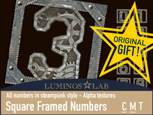 LL Square Framed Numbers Alpha Textures