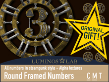 LL Round Framed Numbers Alpha Textures