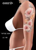 GREY - Tattoo - FLOWERS  -LG-RB - BOM