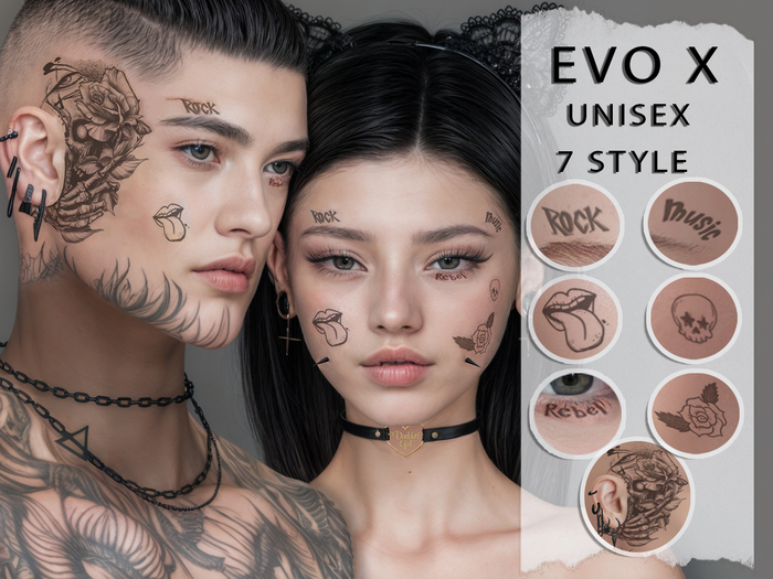 .:Jen'aam:.Rock Tattoo-Unisex-Evox