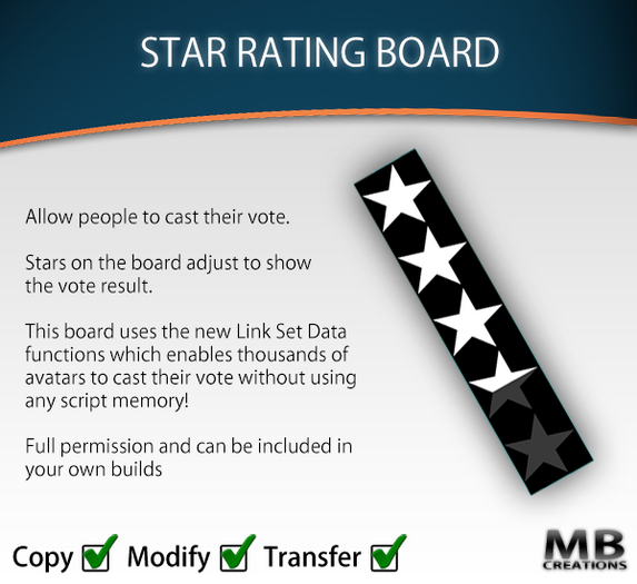 Star Rating Vote Board (full perm)