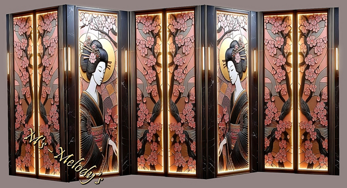 M's - Room Divider - "Geisha no Hana" 