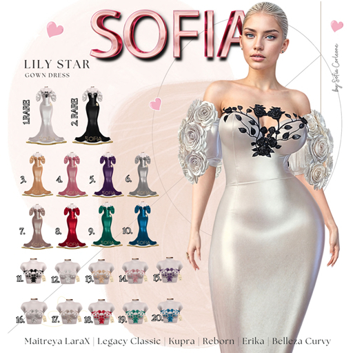 SOFIA - Lily Star Gown Dress RARES