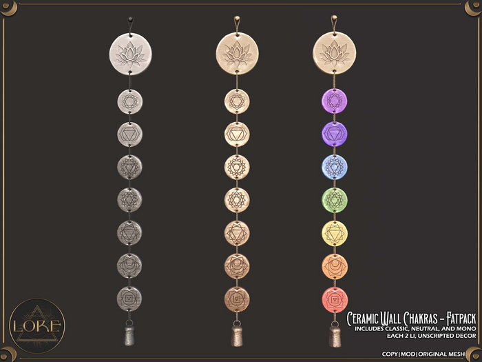 LORE Ceramic Wall Chakras [fatpack]