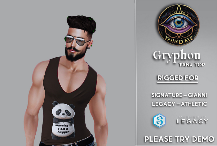 GryPhon Tanktop Single colour Brown with print