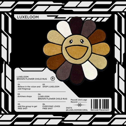 LUXELOOM: BROWN FLOWER CHILD RUG RUG