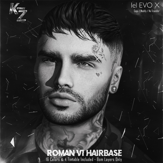 #DEMO KARMAZZ Roman V1 Hairbase - 16 colors & 4 Tintable - EVOX