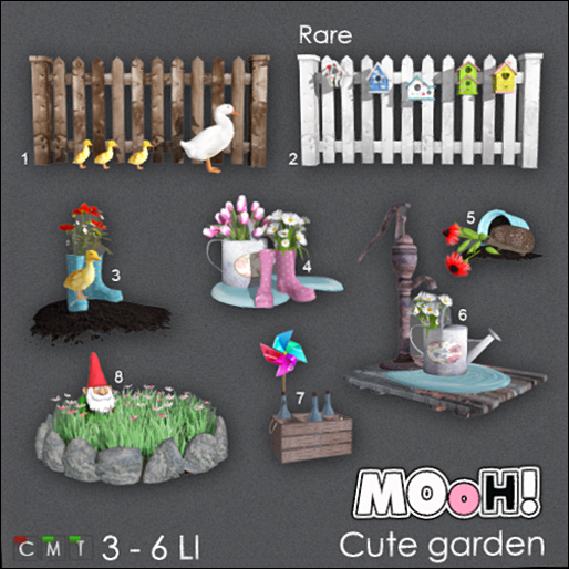 2. MOoH! Wood fence with Bird houses 5LI RARE