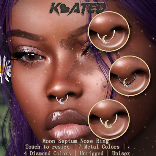 [KOATED] Moon Septum Nose Ring [ FATPACK ]