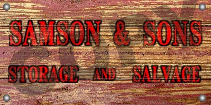 Vintage Old Storage and Salvage Sign