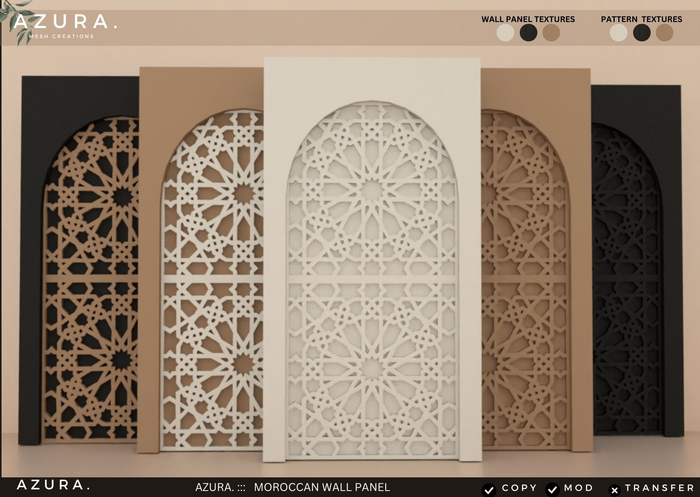 AZURA ::: MOROCCAN WALL PANEL  VOL.01- CHANGE TEXTURE