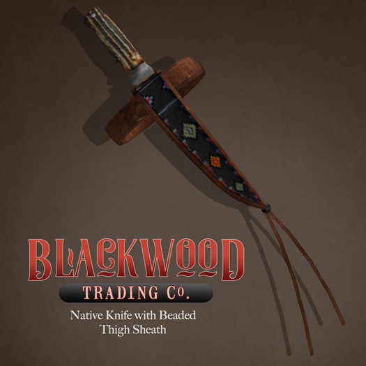 [Blackwood Trader] Native Stag Horn Knife Thigh Sheath-Black