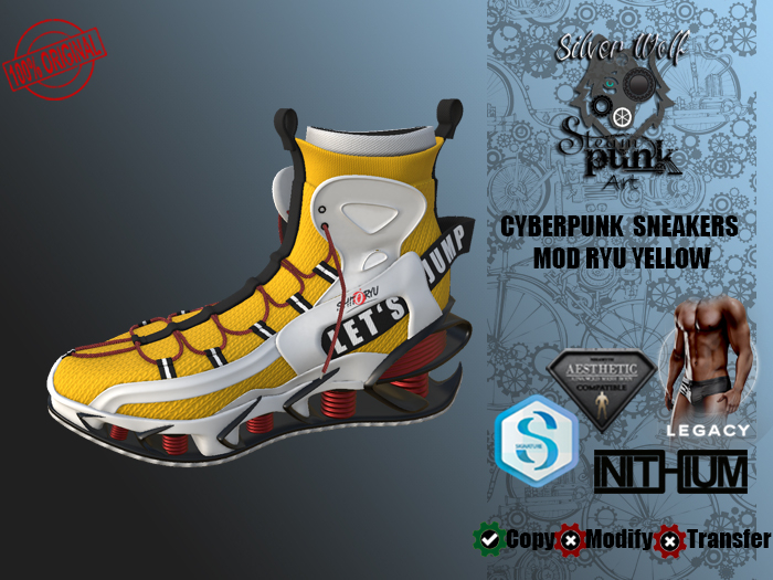 SW - Cyberpunk Sneakers Ryu for Male Yellow(Box)