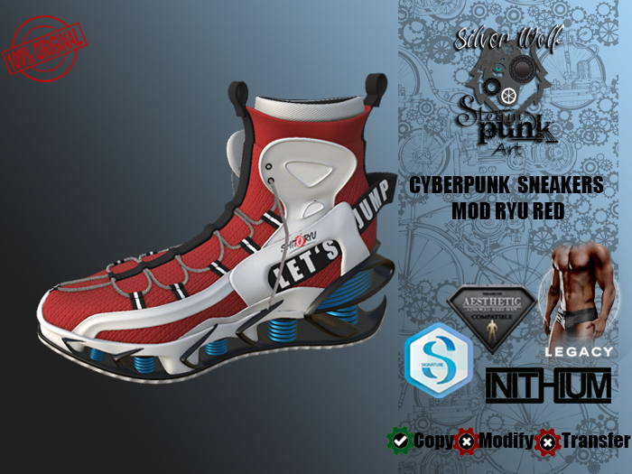 SW - Cyberpunk Sneakers Ryu for Male Red (Box)