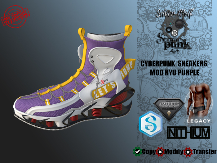 SW - Cyberpunk Sneakers Ryu for Male Purple (Box)