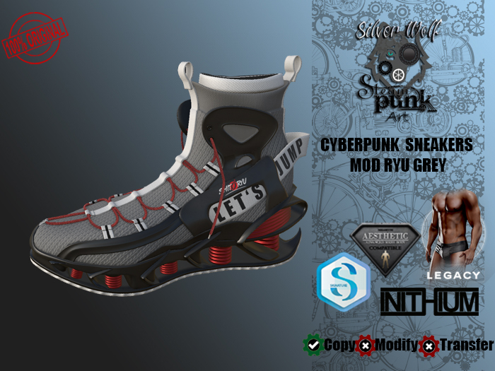 SW - Cyberpunk Sneakers Ryu for Male Grey (Box)