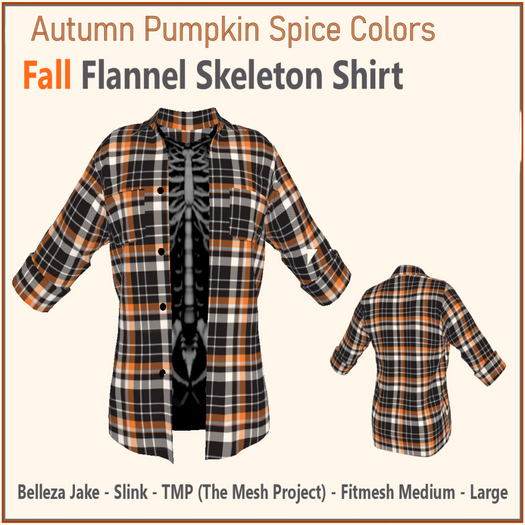 MENS MALE MESH FLANNEL SHIRT– HALLOWEEN THEME THEMED PARTY-CLUB CONTEST -FOR BELLEZA SLINK FREE LEGACY MESHBODY CLASSIC