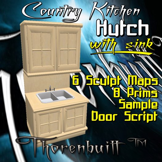 Thorenbuilt - Country Kitchen Hutch w/Sink Sculpt Map Kit