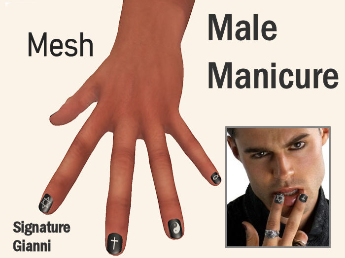 PROMO GIFT FOR GIANNI MENS BLACK NAIL POLISH MANICURE FINGERNAILS HANDS GOTH FOR MEN DOLLAR STORE FREE STORE DOLLARBIE