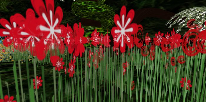 ALMOST FREE! WHIMSY 1 PRIM red & white  SCULPTY FAE FANTASY FLOWERS