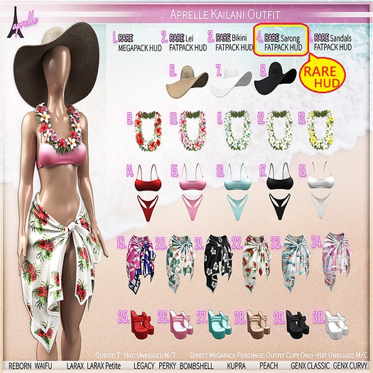 4. Aprelle Kailani Sarong Fatpack Hud RARE