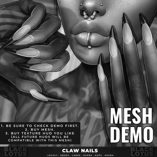 [BL] Claw nails mesh - 5min DEMO [updated]