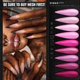 [BL] Claw nails HUD // glossy: pinks