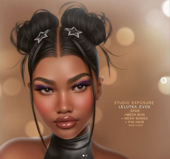 *S.E LELUTKA X STAR HAIR BLACK 01