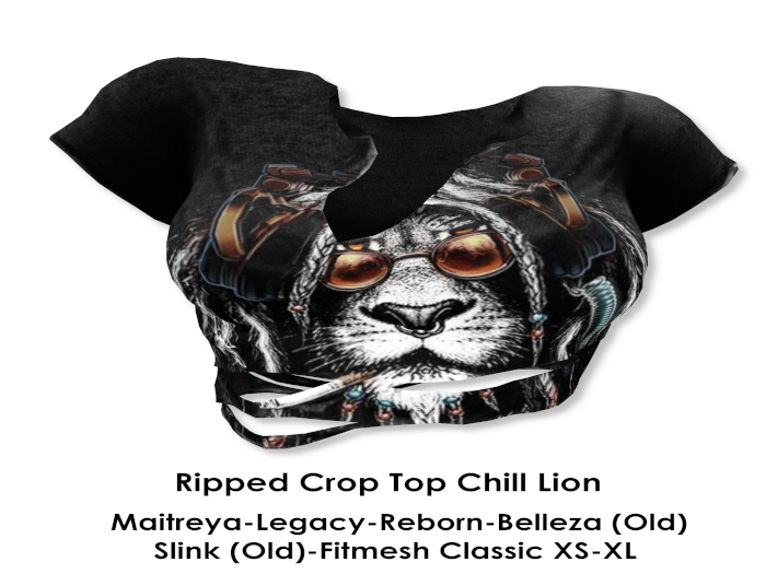 Tastic-Ripped Crop Top Chill Lion