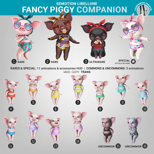 SEmotion Libellune Fancy Piggy Companion ULTRARARE 03