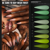 [BL] Claw nails HUD // matte: greens