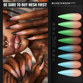 [BL] Claw nails HUD // ombre: blue/green